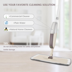 Mop cu spray HOMTOYOU, microfibra, 2 pad-uri, pentru toate tipurile de podele - Img 6