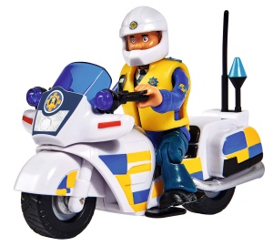Motocicleta de Politie Simba 109251092 cu Figurina Malcolm si Accesorii, pentru copii de la 3 ani