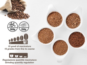 Moulinette cafea Beper BP.580, 800 ml, 15 grade de macinare, sistem de siguranta - Img 3