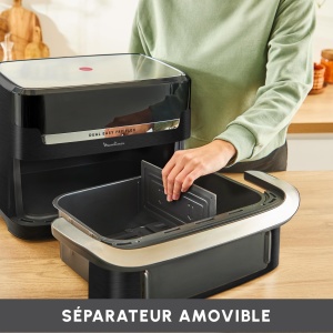Moulinex Dual Easy Fry Flex friteuza cu aer cu separator FlexCook capacitate 9 l pentru pana la 8 persoane 7 programe prestabilite negru EZ9228F0 - Img 6