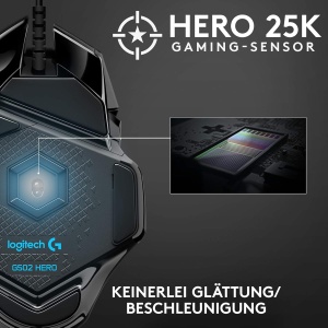 Mouse de gaming Logitech G502 HERO, 16000 DPI, RGB, 11 butoane, negru - Img 2