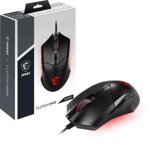 Mouse gaming MSI Clutch GM08, senzor optic PAW-3519, 4200 DPI, negru, iluminare RGB