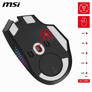 Mouse Gaming MSI Versa PRO Wireless, 26000 DPI, 80 ore autonomie, design ergonomic - Img 4