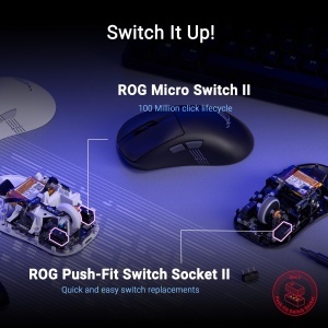 Mouse gaming wireless ASUS ROG Keris II Origin White 42000 DPI RGB alb - Img 4