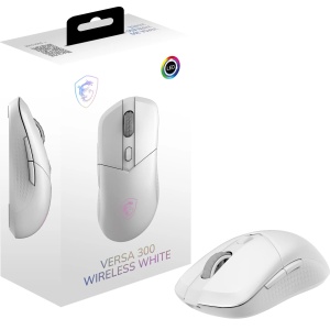 Mouse gaming wireless MSI Versa 300, alb, 8000 DPI, autonomie 50 ore