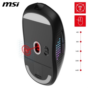 Mouse Gaming Wireless MSI Versa 300 Elite 26000 DPI, 200 ore autonomie, RGB - Img 5