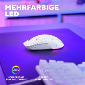 Mouse Gaming Wireless Trust Gaming GXT 929 Helox, Mouse Ultrausor 75g, 80h Utilizare Continua, Receptor Micro USB 2.4GHz, DPI Reglabil (800-4800), 6 Butoane Programabile, Gaming PC MMO - Alb - Img 6