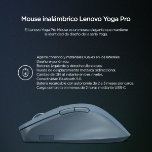Mouse Lenovo Yoga Pro, design ergonomic, Bluetooth 5.1, senzor optic - Img 3