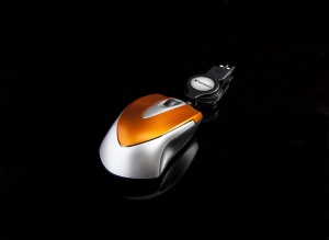 Mouse optic portabil Verbatim Go Mini, USB retractabil, 1000 DPI, portocalie - Img 4