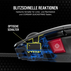 Mouse pentru jocuri FPS reglabil cu fir CORSAIR M65 RGB ULTRA - 26.000 DPI - Comutatoare optice - Sistem de greutate - Tehnologie AXON Hyper-Processing - Compatibil iCUE - PC, Mac, PS5, PS4, Xbox - Negru - Img 5