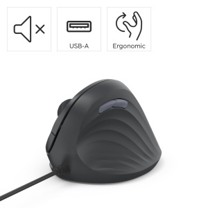 Mouse vertical Hama ECM-500R, 7 butoane, 1800 DPI, negru - Img 2