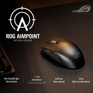 Mouse wireless gaming ASUS ROG Strix Impact III senzor optic 36000 DPI design ambidextru negru - Img 5