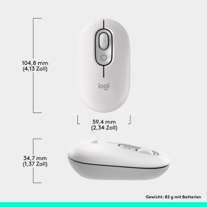 Mouse wireless Logitech POP Bluetooth compact si silentios compatibil cu 3 dispozitive Alb Gri - Img 8