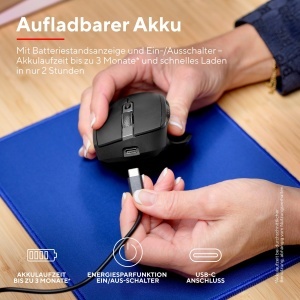 Mouse wireless Trust Ozaa, Bluetooth si 2.4GHz, reciclabil, negru - Img 5