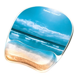 Mousepad Fellowes Photo Gel cu suport pentru incheietura protectie Microban albastru - Img 2