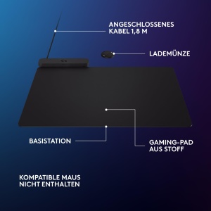Mousepad Logitech G Powerplay 2 Wireless Negru 345x284 cm Tehnologie de Incarcare Continua - Img 6