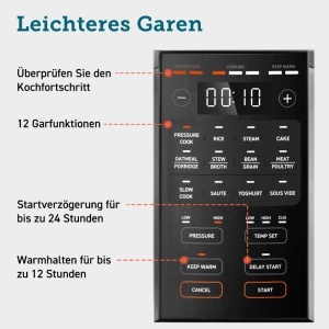 Multicooker COSORI 9-in-1, 5.7L, cu functie de gatire sub presiune si antiaderenta ceramica - Img 6