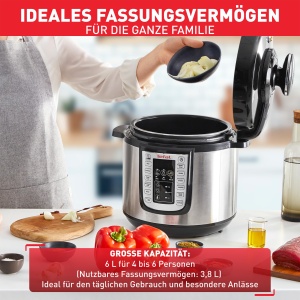Multicooker electric Tefal Fast Delicious CY505EF0, 6L, 25 programe automate, NegruInox - Img 5