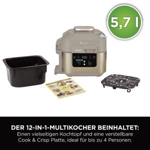 Multicooker Ninja Speedi ON500EU, 5.7L, 12 programe, culoare Stone Gold - Img 2