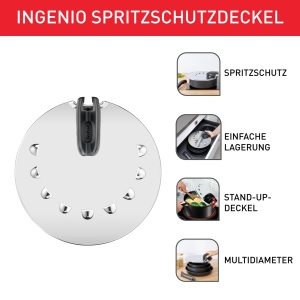 Multideckel Tefal Ingenio L98298 20-28 cm Inox Compatibil cu Tigaile si Vasele Ingenio - Img 2