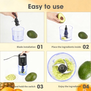 Multizerkiner electric VINATO 300W, 500ml, 3-in-1 pentru legume, carne si ierburi - Img 6