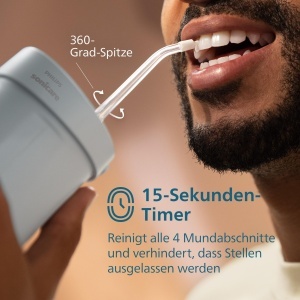 Munddusche portabila Philips Sonicare Compact Flosser 1000, 200 ml, IPX7, Albastru - Img 5