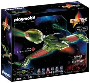 Nava spatiala PLAYMOBIL Star Trek Klingonenschip Bird-of-Prey cu 6 figurine si efecte de lumina