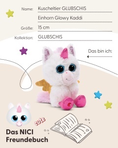 NICI Glubschis Einhorn Glowy Kadi 15cm Alb Plus Moale Cadou Magic pentru Copii si Adulti - Img 5
