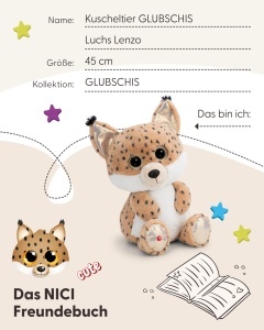 NICI Glubschis Lenzo 45cm Jucarie din plus cu blana moale si ochi stralucitori - Img 5