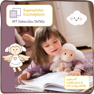 NICI La La Lammie 30cm Plus Schaf cu Aripi Aurii si Inima in Cutie Cadou - Img 5