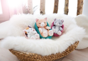 NICI Sleeping Kitties Pisicuta de plus 12cm crem cos rot-roz - Img 6
