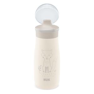 NUK Mini-Me Sip pentru copii mici | de la 9 luni | 300 ml | Sticla de apa din otel inoxidabil pentru copii mici | deschidere de baut stabila etansa | Rezistent la spargere | vulpe maro deschis - Img 4