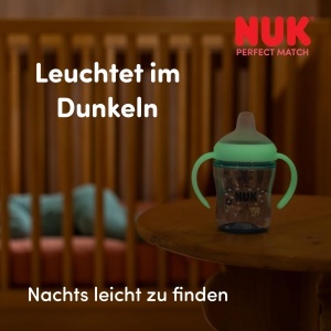 NUK Perfect Match Lernflasche 150 ml 6 luni Antiscurgere Manere antialunecare Lumineaza in intuneric - Img 7