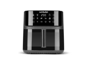 nutribullet Crisplite Vision NBA0811DG, friteuza cu aer, 8L, control digital 80-200deg, fara PFAS, 8 setari automate, control tactil, cos sigur pentru masina de spalat vase, 2000W, negru mat
