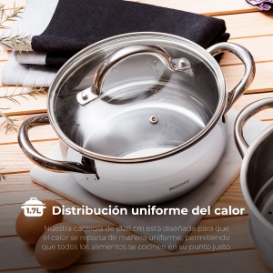 Oala BERGNER Gourmet din inox cu capacitate de 8 L si manere ergonomice - Img 3