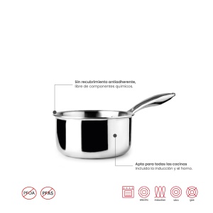 Oala cu maner IBILI, 18 cm, 2 Litri, inox, inductie, fara antiaderent - Img 4