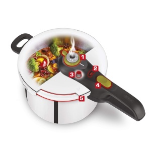 Oala cu presiune Tefal P2530737 Secure 5 Neo, 6 L, inox, verde - Img 5
