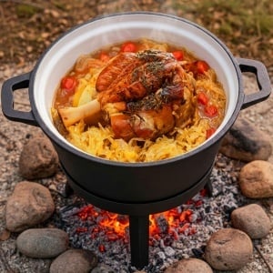 Oala de fonta Berdsen 8L - Negru, cu capac 2-in-1 si retete incluse - Img 9