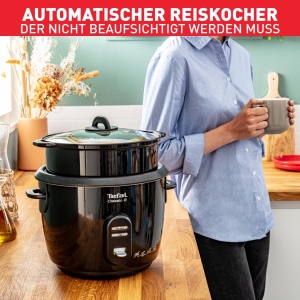 Oala de gatit orez Tefal New Classic RK1038, 5L, negru-metalic, cu functie de aburire - Img 2