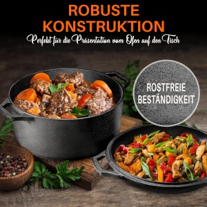 Oala din fonta NutriChef, 26 cm, 3.5 litri, negru mat - Img 3