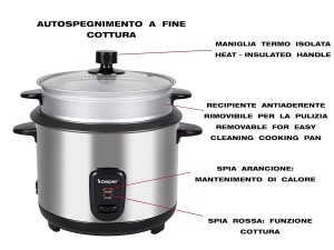 Oala electrica pentru orez BEPER P101VAP001, 625g, cu functie de aburire si antiaderenta - Img 4