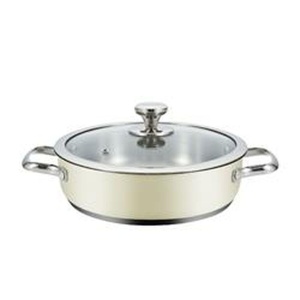 Oala Haeger cu capac, bej, diametru 24 cm