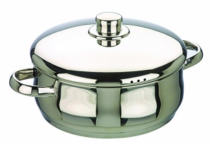 Oala Ibili 662024 din inox cu capac 24 cm rosie