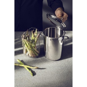 Oala pentru sparanghel WMF 16cm, inox Cromargan, capacitate 5l, cu capac din sticla - Img 2