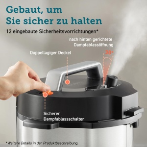 Oala sub presiune COSORI, 9 in 1, multicooker cu 14 functii, oala sub presiune de 5,7 l, aragaz de orez, abur, aparat de iaurt, aragaz lent si sous vide, tigaie, carte de retete, otel inoxidabil - Img 5