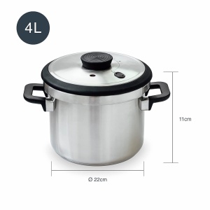 Oala sub presiune Lacor 71784, 4L, inox 1810, cu manere rezistente la caldura - Img 2