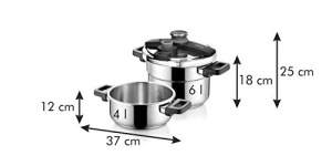 Oala sub presiune Tescoma ULTIMA DUO 4 si 6 litri, inox, cu unhandbedienung - Img 6