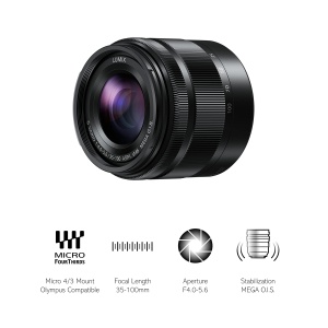 Obiectiv Panasonic Lumix G Vario H-FS35100E Telezoom 35-100mm Stabilizator Optic Negru - Img 2