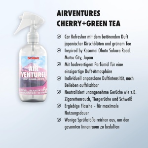Odorizant auto SONAX AirVentures Cherry Blossom si Ceai Verde, 300 ml - Img 5
