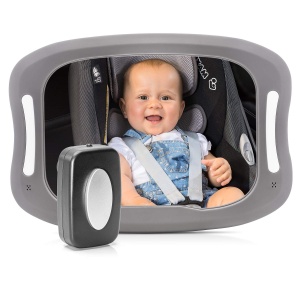 Oglinda auto LED Reer BabyView 86101 unghi larg lumina LED gri